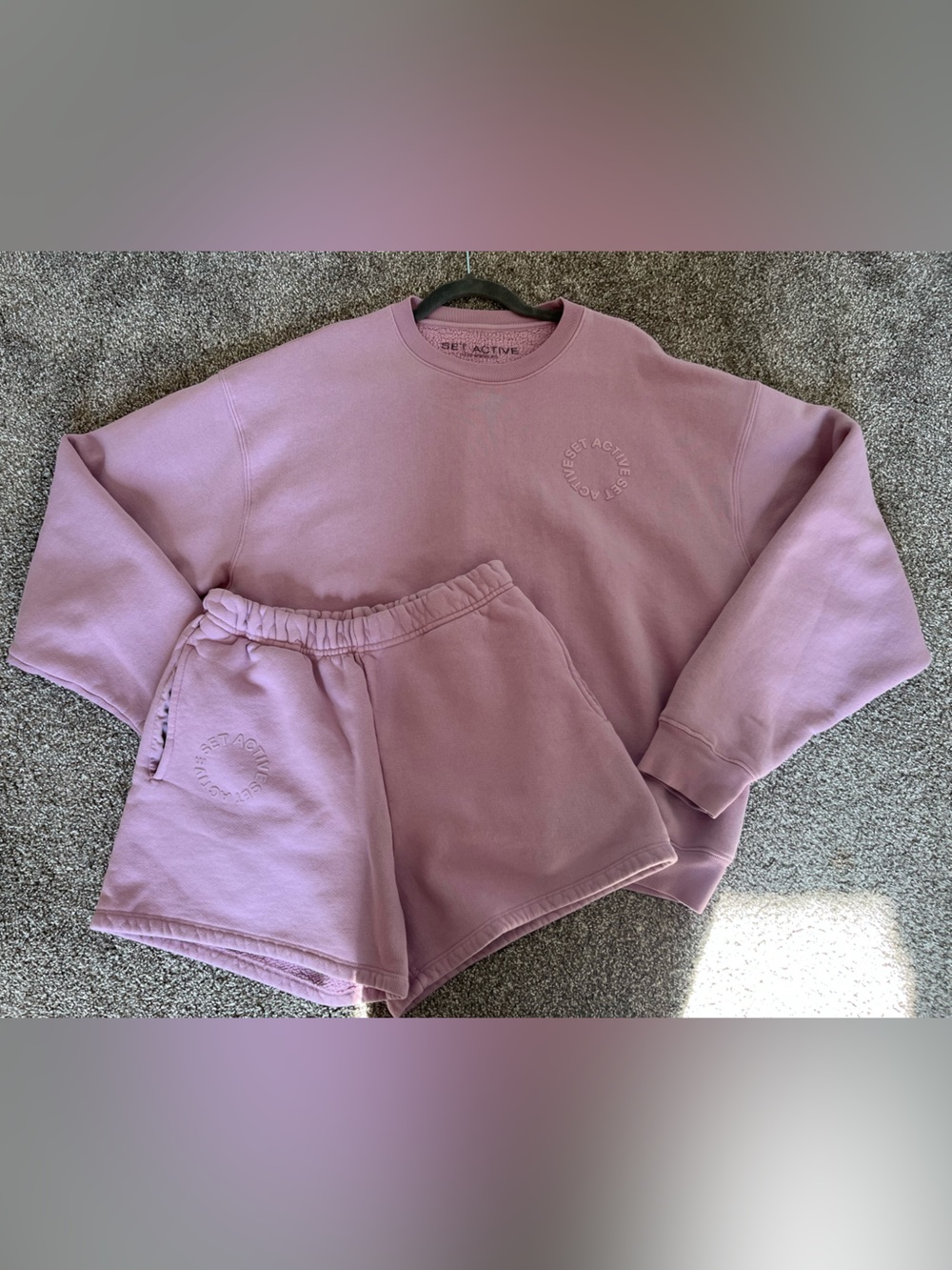 Set active sweatshirt and shorts set
